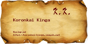 Koronkai Kinga névjegykártya