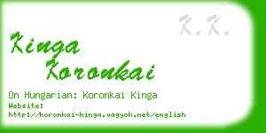 kinga koronkai business card